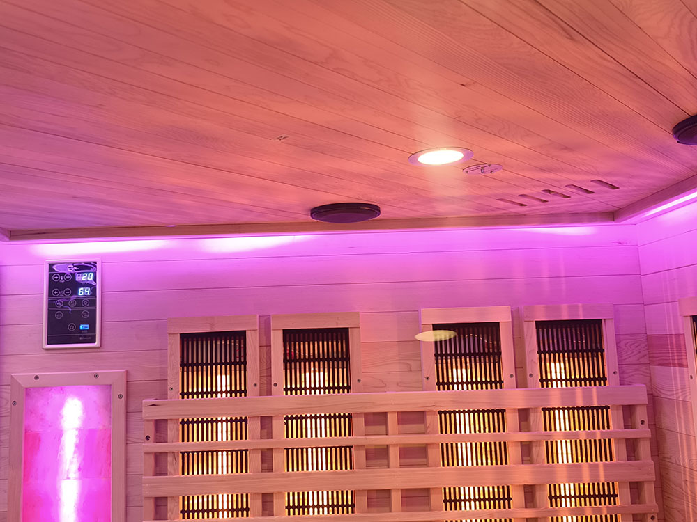 Sauna Infrared/Fińska COMBO z piecem HARVIA 6 kW i kamieniem solnym 150X150X200CM - obrazek 6