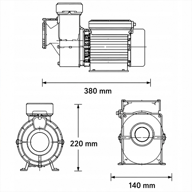 Pompa do hydromasażu WPP1500E 2.0HP 1500W 450 l/min jacuzzi SPA - obrazek 3